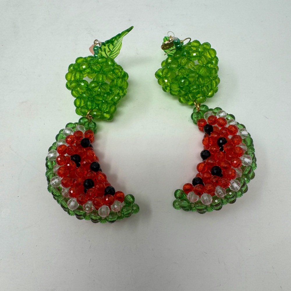Susan Alexandra OOAK Apple Watermelon Earrings